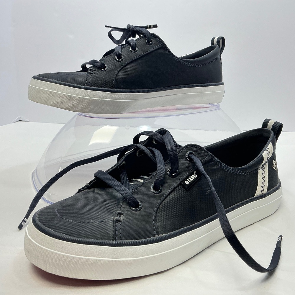 Sperry BIONIC Crest Vibe Canvas Sneakers Casual Comfort‎ Shoes Black Womens 7 - Picture 7 of 11
